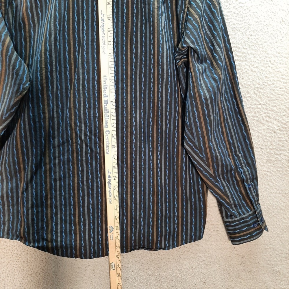 Luchiano Visconti Shirt Adult Large Multicolor Striped Flip Cuff Preppy Casual - Picture 4 of 11